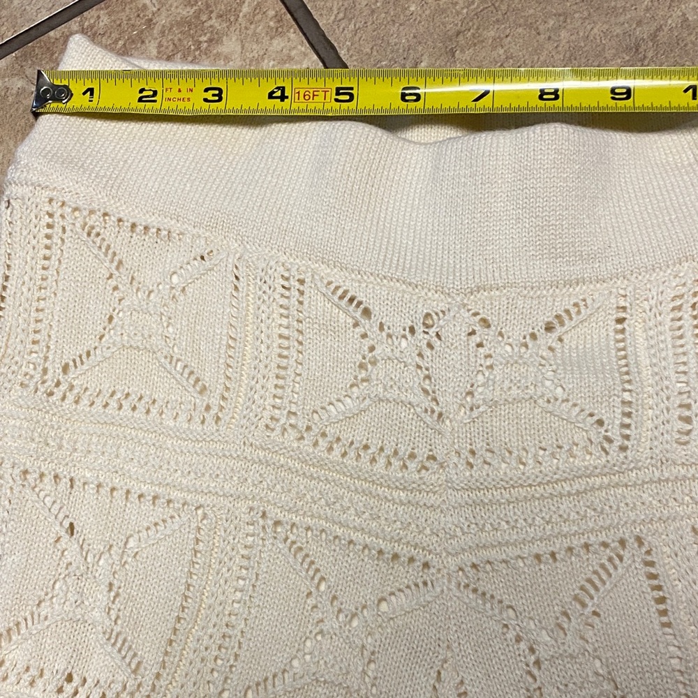 Wide Leg Cream-Colored Pants Chunky Knit Size Medium NWT Spring Fall - Picture 9 of 14